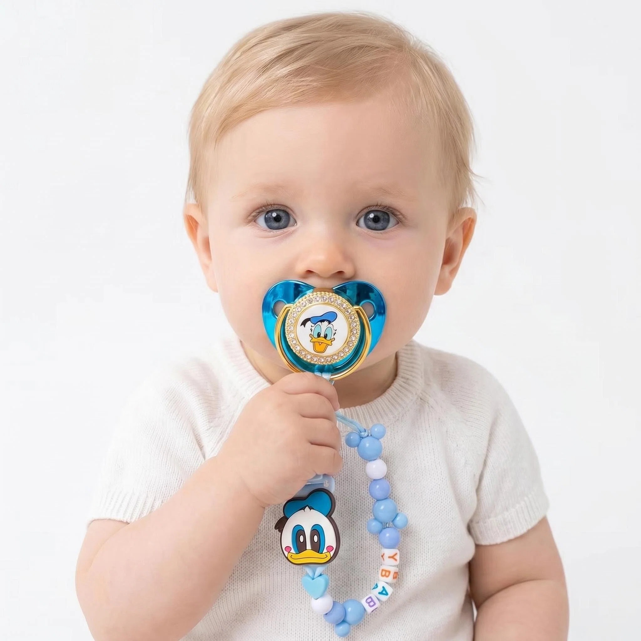 Baby Clothing Newborn - مصاصة أطفال مطبوعة بشخصية دونالد داك