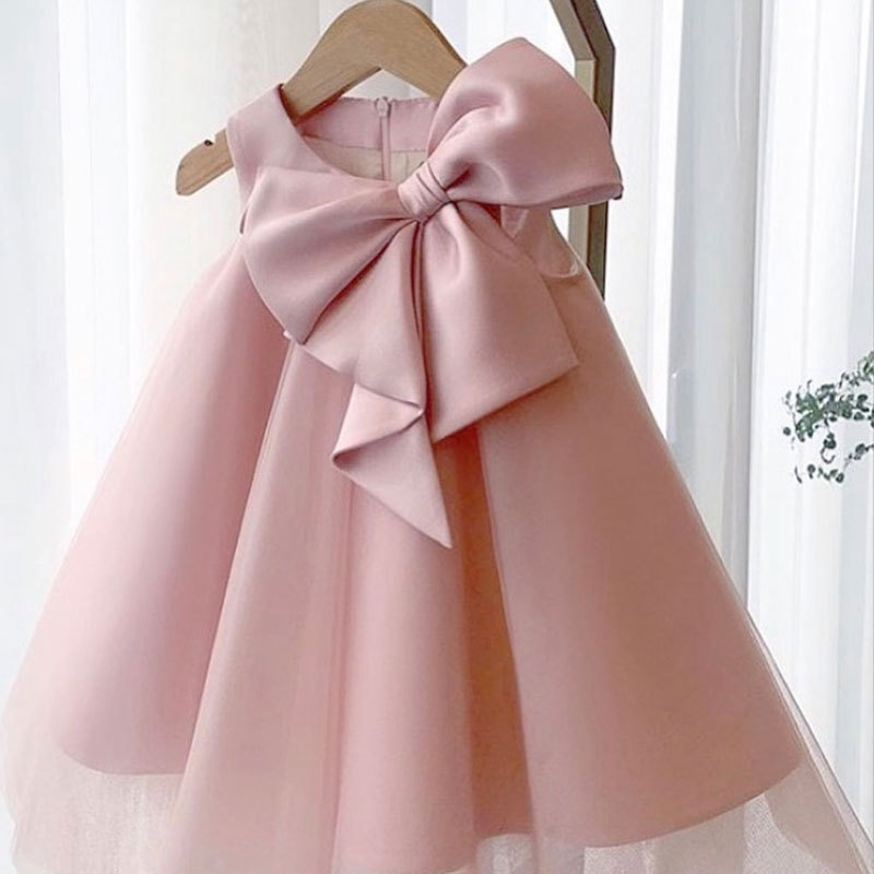 Baby Clothing Girls - فستان بناتي صيفي بفيونكة كبيرة فستان