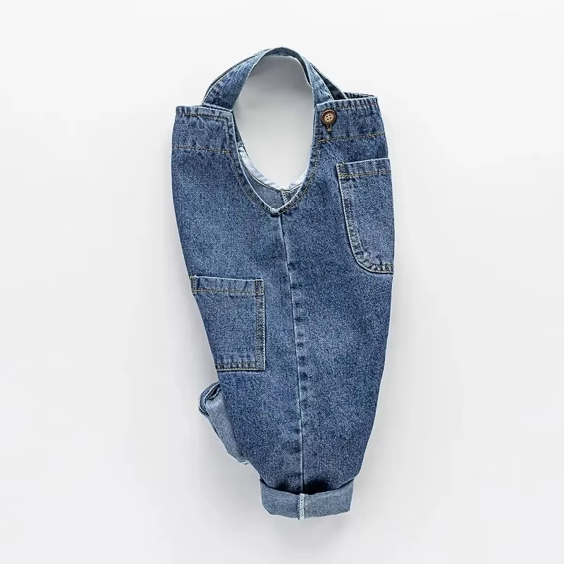 Baby Overall Denim - الربيع والخريف جديد للأطفال وزرة الدنيم