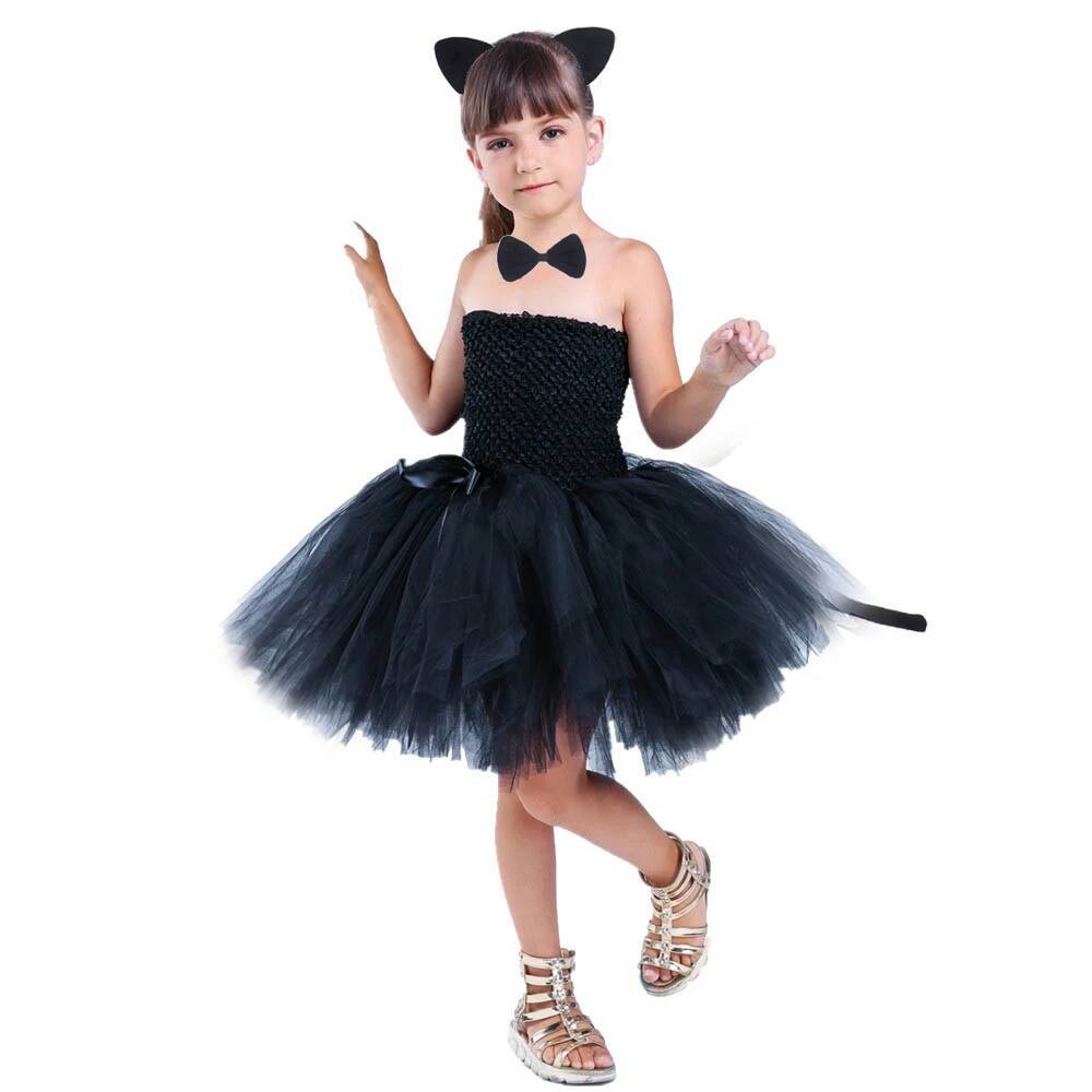Baby Clothing Girls - فستان توتو أسود لطيف على شكل