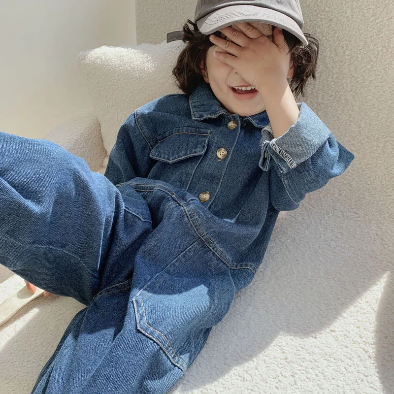 Baby Overall Denim - أفرول جينز للأطفال، بدلة جينز للأولاد