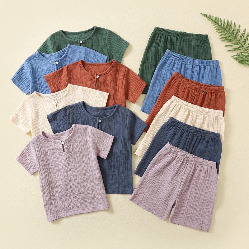 Baby Clothing Factory Shop - طقم صيفي للأطفال من قطعتين 100%