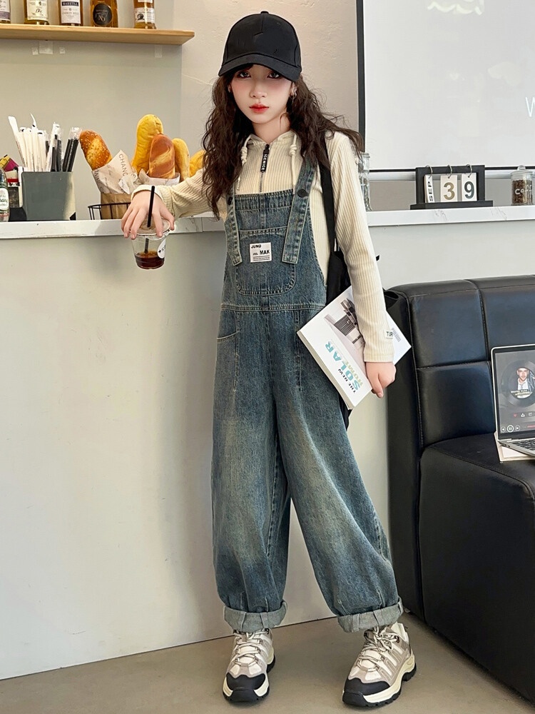 أفرولات جينز مريحة للبنات لفصل - مراجعة Baby Overall Denim وسعره